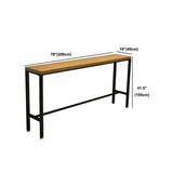 Tavolo da bar rettangolare top in legno di pino tavolo da pub industriale con base di cavalletto