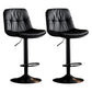 Modern Metal Barstool Faux Leather Footrest Stool Adjustable Height in Matte Finish Black Black 2 Piece Set Clearhalo 'Bar Furniture' 'Bar Stools' 'bar_stools' 'furn' 'furn_bar_stools' 'Furniture' 'Kitchen & Dining Furniture' 5527599