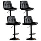 Modern Metal Barstool Faux Leather Footrest Stool Adjustable Height in Matte Finish Black Black 4 Piece Set Clearhalo 'Bar Furniture' 'Bar Stools' 'bar_stools' 'furn' 'furn_bar_stools' 'Furniture' 'Kitchen & Dining Furniture' 5527601