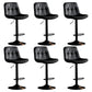 Modern Metal Barstool Faux Leather Footrest Stool Adjustable Height in Matte Finish Black Black 6 Piece Set Clearhalo 'Bar Furniture' 'Bar Stools' 'bar_stools' 'furn' 'furn_bar_stools' 'Furniture' 'Kitchen & Dining Furniture' 5527603