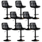 Modern Metal Barstool Faux Leather Footrest Stool Adjustable Height in Matte Finish Black Black 8 Piece Set Clearhalo 'Bar Furniture' 'Bar Stools' 'bar_stools' 'furn' 'furn_bar_stools' 'Furniture' 'Kitchen & Dining Furniture' 5527605
