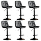 Modern Metal Barstool Faux Leather Footrest Stool Adjustable Height in Matte Finish Dark Gray Black 6 Piece Set Clearhalo 'Bar Furniture' 'Bar Stools' 'bar_stools' 'furn' 'furn_bar_stools' 'Furniture' 'Kitchen & Dining Furniture' 5527613