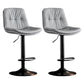 Modern Metal Barstool Faux Leather Footrest Stool Adjustable Height in Matte Finish Light Gray Black 2 Piece Set Clearhalo 'Bar Furniture' 'Bar Stools' 'bar_stools' 'furn' 'furn_bar_stools' 'Furniture' 'Kitchen & Dining Furniture' 5527617
