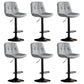 Modern Metal Barstool Faux Leather Footrest Stool Adjustable Height in Matte Finish Light Gray Black 6 Piece Set Clearhalo 'Bar Furniture' 'Bar Stools' 'bar_stools' 'furn' 'furn_bar_stools' 'Furniture' 'Kitchen & Dining Furniture' 5527619