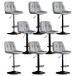 Modern Metal Barstool Faux Leather Footrest Stool Adjustable Height in Matte Finish Light Gray Black 8 Piece Set Clearhalo 'Bar Furniture' 'Bar Stools' 'bar_stools' 'furn' 'furn_bar_stools' 'Furniture' 'Kitchen & Dining Furniture' 5527620