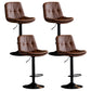 Modern Metal Barstool Faux Leather Footrest Stool Adjustable Height in Matte Finish Brown Black 4 Piece Set Clearhalo 'Bar Furniture' 'Bar Stools' 'bar_stools' 'furn' 'furn_bar_stools' 'Furniture' 'Kitchen & Dining Furniture' 5527623