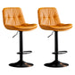 Modern Metal Barstool Faux Leather Footrest Stool Adjustable Height in Matte Finish Orange Black 2 Piece Set Clearhalo 'Bar Furniture' 'Bar Stools' 'bar_stools' 'furn' 'furn_bar_stools' 'Furniture' 'Kitchen & Dining Furniture' 5527627