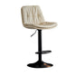 Modern Metal Barstool Faux Leather Footrest Stool Adjustable Height in Matte Finish Off-White Black 1 Piece Clearhalo 'Bar Furniture' 'Bar Stools' 'bar_stools' 'furn' 'furn_bar_stools' 'Furniture' 'Kitchen & Dining Furniture' 5527631