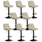 Modern Metal Barstool Faux Leather Footrest Stool Adjustable Height in Matte Finish Off-White Black 8 Piece Set Clearhalo 'Bar Furniture' 'Bar Stools' 'bar_stools' 'furn' 'furn_bar_stools' 'Furniture' 'Kitchen & Dining Furniture' 5527635