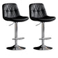 Modern Metal Barstool Faux Leather Footrest Stool Adjustable Height in Matte Finish Black Chrome 2 Piece Set Clearhalo 'Bar Furniture' 'Bar Stools' 'bar_stools' 'furn' 'furn_bar_stools' 'Furniture' 'Kitchen & Dining Furniture' 5527637