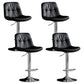 Modern Metal Barstool Faux Leather Footrest Stool Adjustable Height in Matte Finish Black Chrome 4 Piece Set Clearhalo 'Bar Furniture' 'Bar Stools' 'bar_stools' 'furn' 'furn_bar_stools' 'Furniture' 'Kitchen & Dining Furniture' 5527638