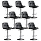 Modern Metal Barstool Faux Leather Footrest Stool Adjustable Height in Matte Finish Black Chrome 8 Piece Set Clearhalo 'Bar Furniture' 'Bar Stools' 'bar_stools' 'furn' 'furn_bar_stools' 'Furniture' 'Kitchen & Dining Furniture' 5527640