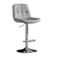 Modern Metal Barstool Faux Leather Footrest Stool Adjustable Height in Matte Finish Light Gray Chrome 1 Piece Clearhalo 'Bar Furniture' 'Bar Stools' 'bar_stools' 'furn' 'furn_bar_stools' 'Furniture' 'Kitchen & Dining Furniture' 5527646
