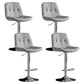 Modern Metal Barstool Faux Leather Footrest Stool Adjustable Height in Matte Finish Light Gray Chrome 4 Piece Set Clearhalo 'Bar Furniture' 'Bar Stools' 'bar_stools' 'furn' 'furn_bar_stools' 'Furniture' 'Kitchen & Dining Furniture' 5527648