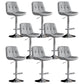 Modern Metal Barstool Faux Leather Footrest Stool Adjustable Height in Matte Finish Light Gray Chrome 8 Piece Set Clearhalo 'Bar Furniture' 'Bar Stools' 'bar_stools' 'furn' 'furn_bar_stools' 'Furniture' 'Kitchen & Dining Furniture' 5527650