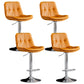 Modern Metal Barstool Faux Leather Footrest Stool Adjustable Height in Matte Finish Orange Chrome 4 Piece Set Clearhalo 'Bar Furniture' 'Bar Stools' 'bar_stools' 'furn' 'furn_bar_stools' 'Furniture' 'Kitchen & Dining Furniture' 5527658