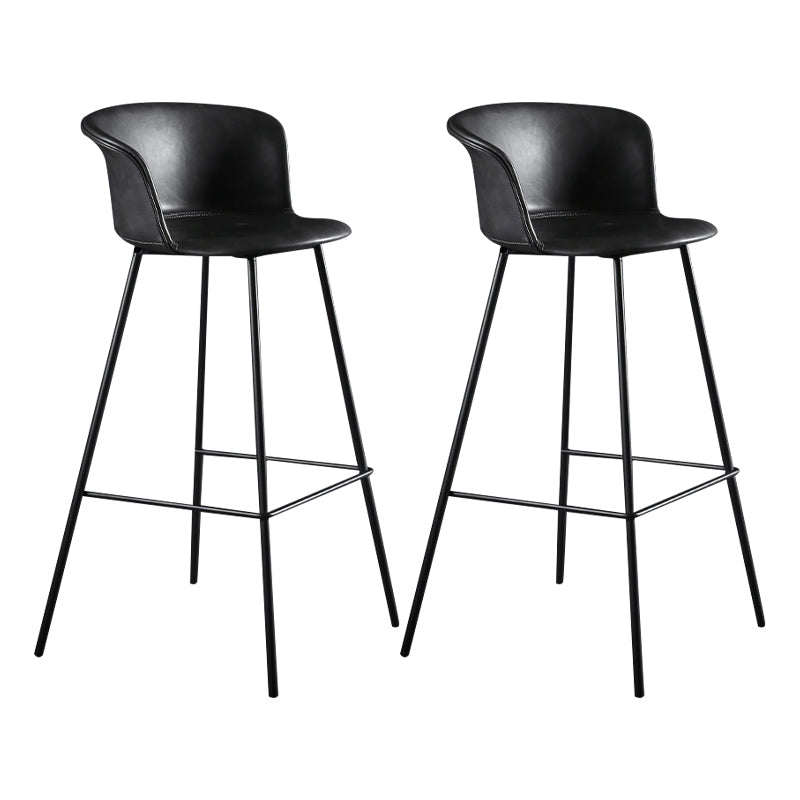 Modern Indoor Backrest Bar Stool Faux Leather Upholstered Bar Stool