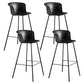 Modern Indoor Backrest Bar Stool Faux Leather Upholstered Bar Stool