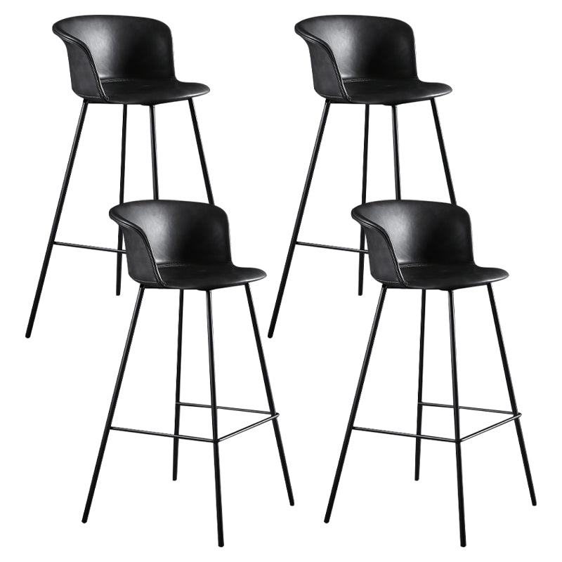 Modern Indoor Backrest Bar Stool Faux Leather Upholstered Bar Stool