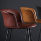 Modern Indoor Backrest Bar Stool Faux Leather Upholstered Bar Stool