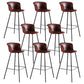 Modern Indoor Backrest Bar Stool Faux Leather Upholstered Bar Stool