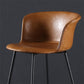 Modern Indoor Backrest Bar Stool Faux Leather Upholstered Bar Stool