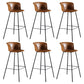 Modern Indoor Backrest Bar Stool Faux Leather Upholstered Bar Stool