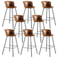 Modern Indoor Backrest Bar Stool Faux Leather Upholstered Bar Stool