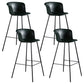 Modern Indoor Backrest Bar Stool Faux Leather Upholstered Bar Stool