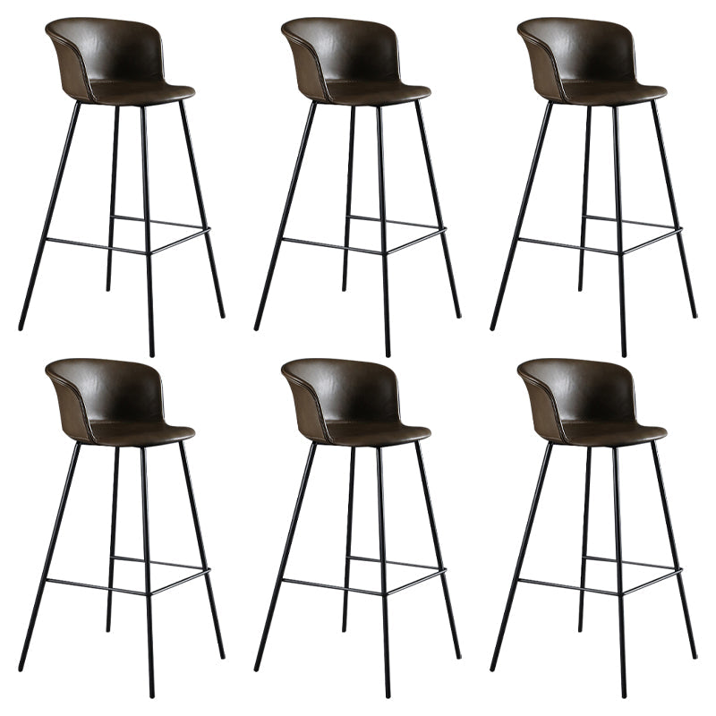 Modern Indoor Backrest Bar Stool Faux Leather Upholstered Bar Stool