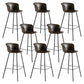 Modern Indoor Backrest Bar Stool Faux Leather Upholstered Bar Stool