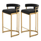 Tabouret de bar Glam Bucket Tabouret de bar rembourré avec base en métal doré