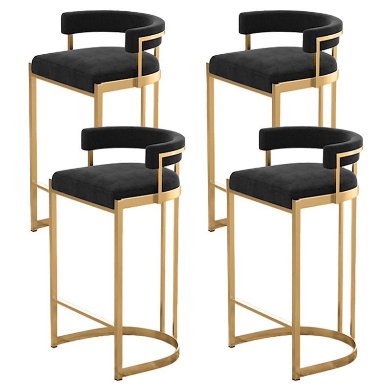 Tabouret de bar Glam Bucket Tabouret de bar rembourré avec base en métal doré