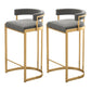 Tabouret de bar Glam Bucket Tabouret de bar rembourré avec base en métal doré