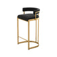 Tabouret de bar Glam Bucket Tabouret de bar rembourré avec base en métal doré