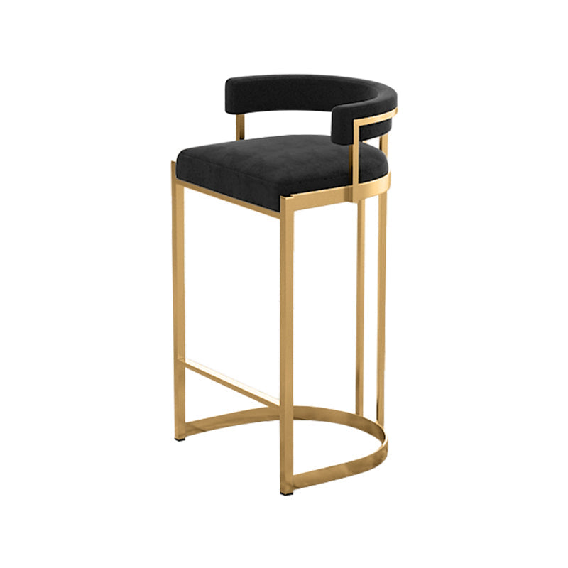 Tabouret de bar Glam Bucket Tabouret de bar rembourré avec base en métal doré