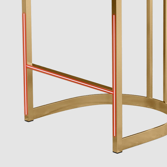 Glam Bucket Bar Stool Upholstered Bar Stool with Gold Metal Base