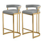 Tabouret de bar Glam Bucket Tabouret de bar rembourré avec base en métal doré