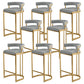 Tabouret de bar Glam Bucket Tabouret de bar rembourré avec base en métal doré