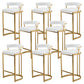 Tabouret de bar Glam Bucket Tabouret de bar rembourré avec base en métal doré
