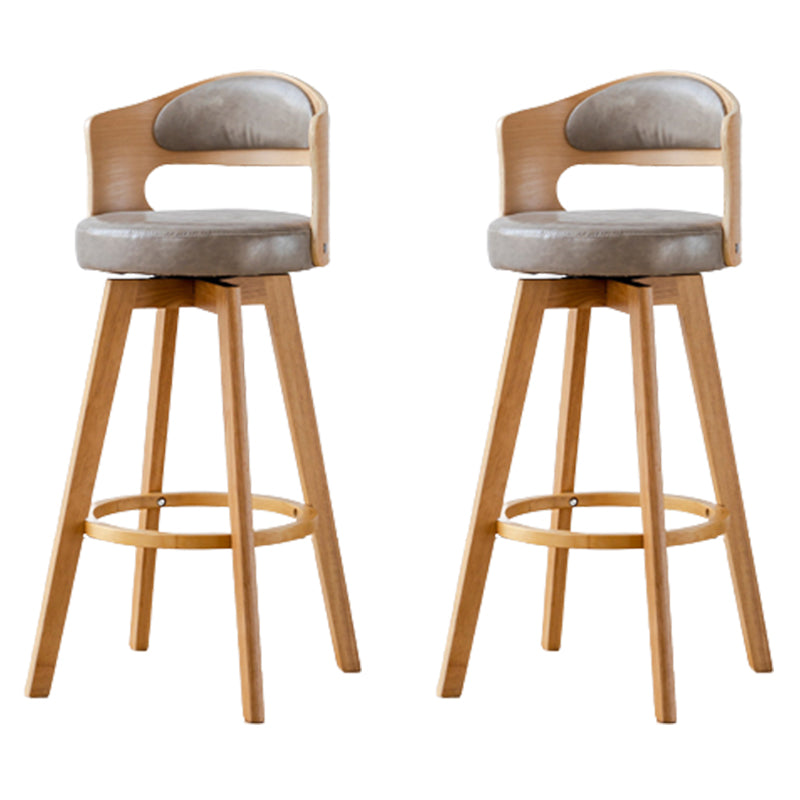 Taburete de madera contemporáneo taburete de cuero falso en acabado mate para interiores