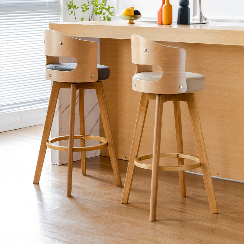 Taburete de madera contemporáneo taburete de cuero falso en acabado mate para interiores