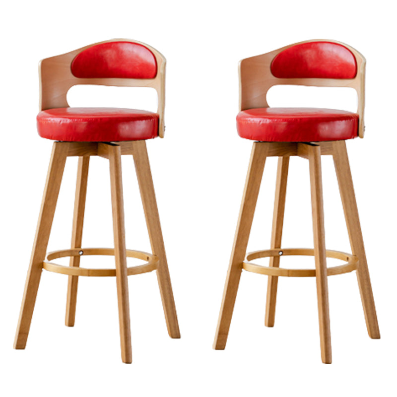 Taburete de madera contemporáneo taburete de cuero falso en acabado mate para interiores