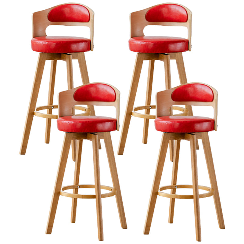 Taburete de madera contemporáneo taburete de cuero falso en acabado mate para interiores