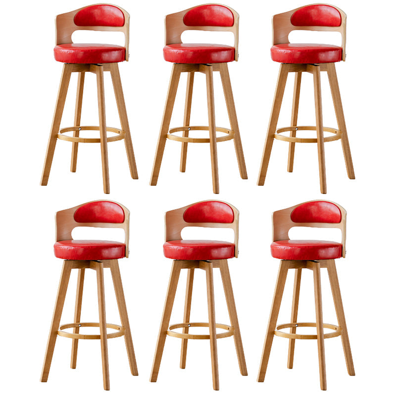 Taburete de madera contemporáneo taburete de cuero falso en acabado mate para interiores