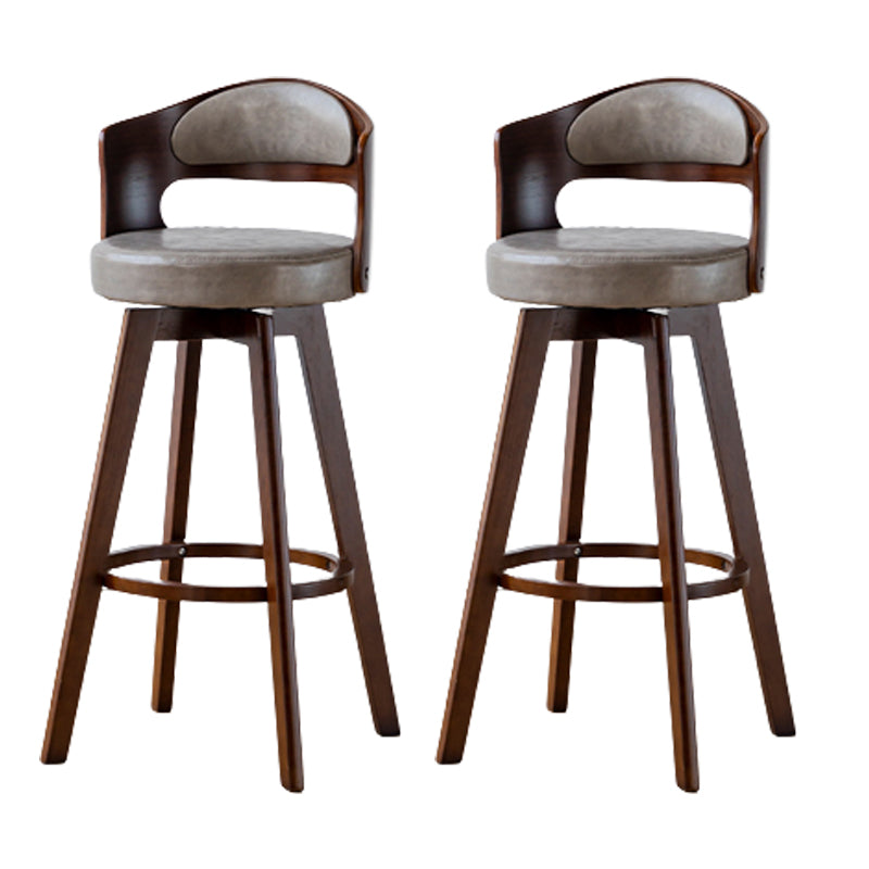 Taburete de madera contemporáneo taburete de cuero falso en acabado mate para interiores