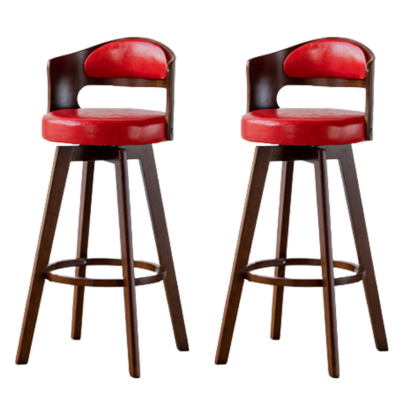 Taburete de madera contemporáneo taburete de cuero falso en acabado mate para interiores