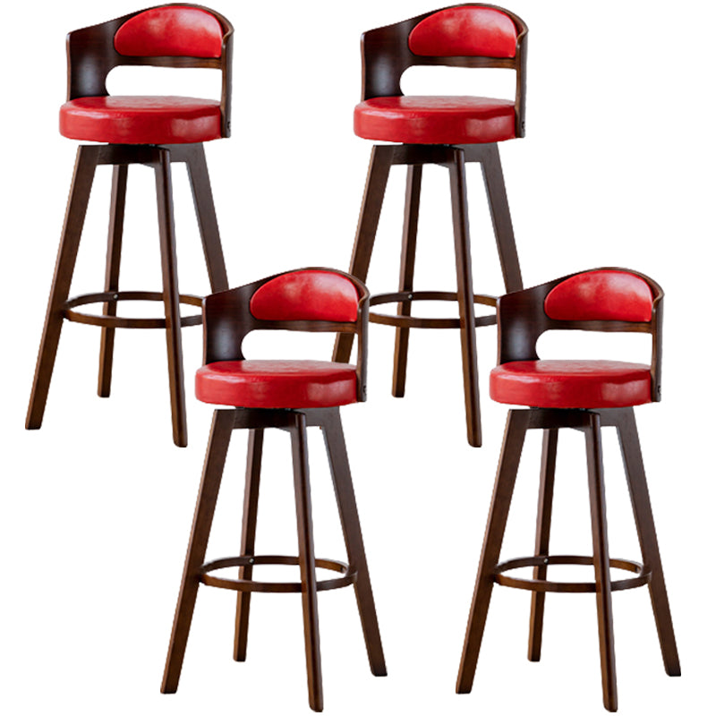 屋内のマット仕上げのコンテンポラリーウッドスツールフェイクレザーカウンタースツール