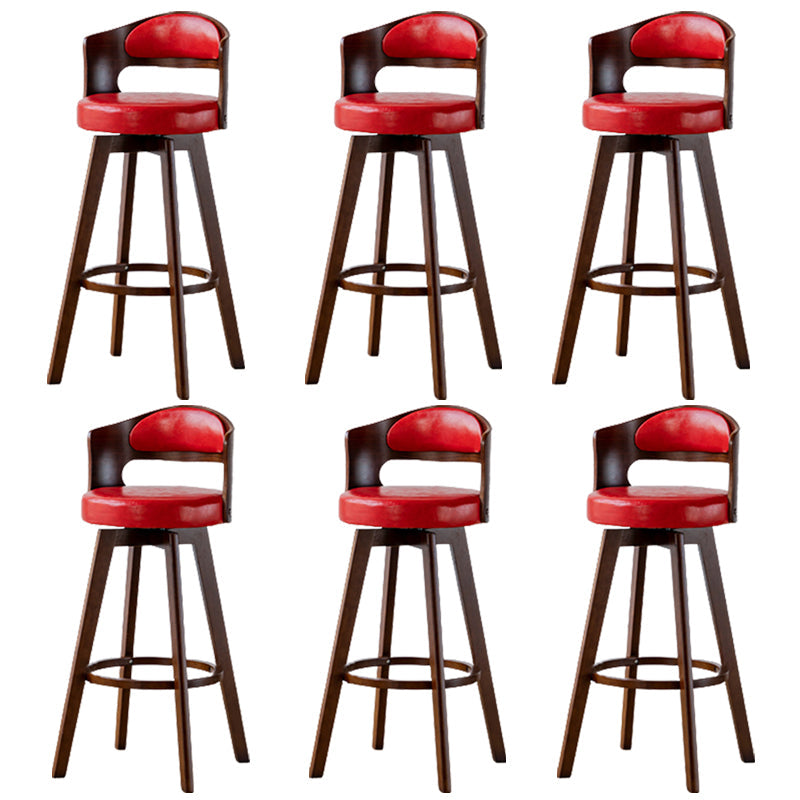 Taburete de madera contemporáneo taburete de cuero falso en acabado mate para interiores