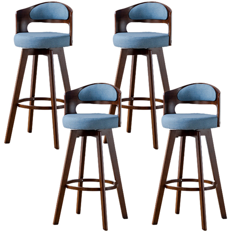 Contemporary Wood Stool Faux Leather Counter Stool in Matte Finish for Indoor